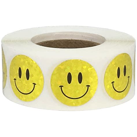 Metalized Sparkle Gold Smiley Face Stickers 34