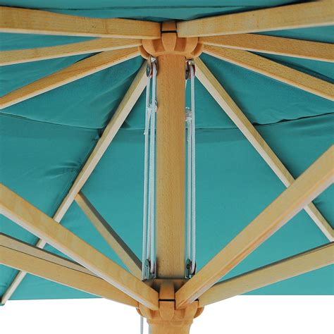 13 Ft Patio Wood Umbrella German Wooden Pole Outdoor Beach Cafe Garden Sun Shade