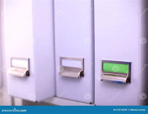 File Folders Standing On Shelves In The Stock Image Image Of File
