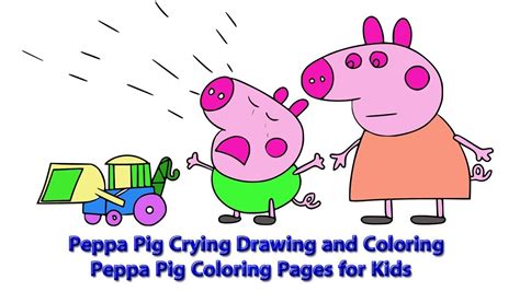 I believe that, that peppa pig cartoon coloring pages and other coloring pages can help to build motor skills of your kid. Crying Peppa Pig Drawing and Coloring | Peppa Pig Coloring ...