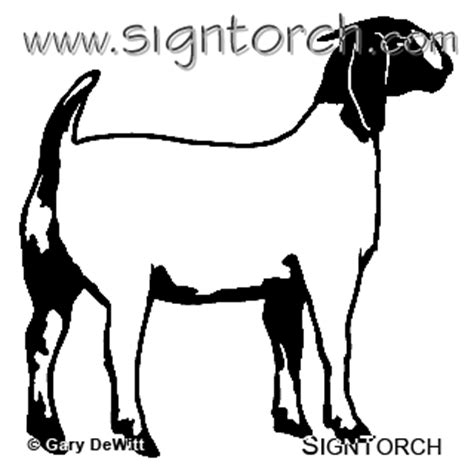 boer goat  signtorch turning images  vector cut paths