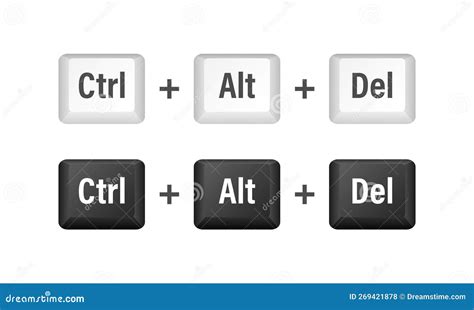 Ctrl Alt Del Shortcut Keys Keyboard Keys Computer Button Vector