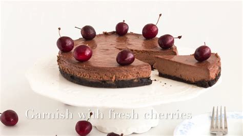 Chocolate Cherry Cheesecake Recipe Baked Chocolate Cherry Cheesecake Youtube