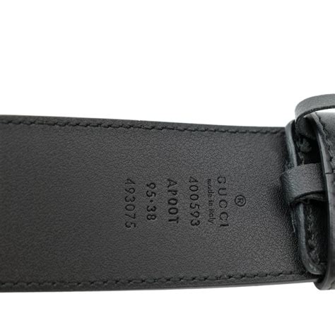Gucci Double G Buckle Leather Belt Black 400593 Size 9538