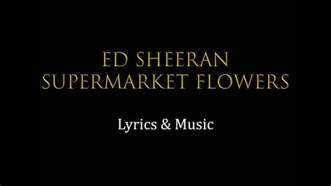 Ed Sheeran Supermarket Flowers Lyrics Youtube