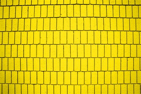 Bright Yellow Brick Wall Texture With Vertical Bricks Picture Free