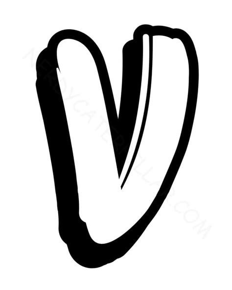 Once you've finished with v words for kids, don't stop there. Graffiti Bubble Letter V - Nerdy Caterpillar