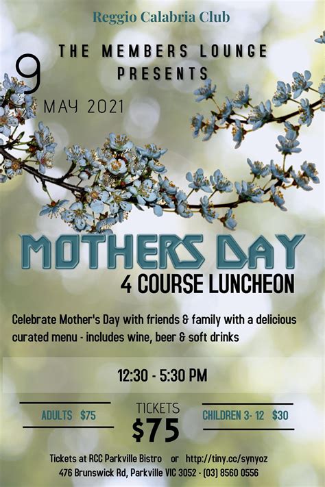 Mother's day is celebrated annually as a tribute to all mothers and motherhood. Mothers Day Luncheon 2021 @ RCC Parkville Members Lounge ...