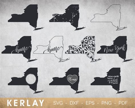 New York State Svg Bundle Instant Download Commercial Use Etsy
