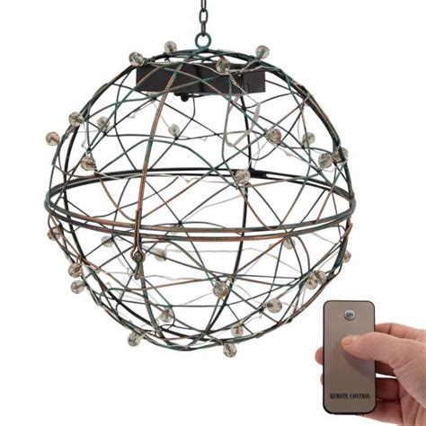 Hanging Light Up Sphere Garden Décor Battery Op Timer Remote In