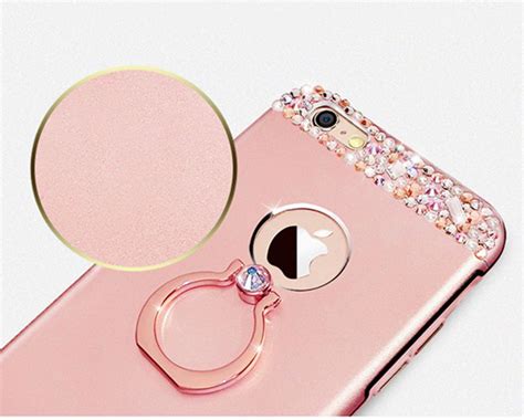 Rose Gold Iphone 8 7 And Plus Diamond Metal Protective Case Cover
