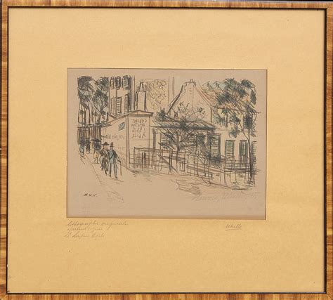 Maurice Utrillo A Signed Probably Hand Colored Lithograph Bukowskis