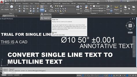 Autocad Text Command Tutorial Complete Single Line Text Text Size