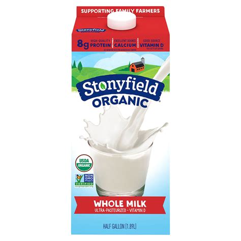 Stonyfield Organic Whole Vitamin D Milk Half Gallon 64 Fl Oz