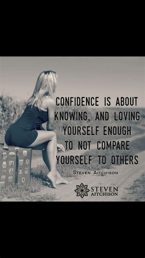 a woman sitting on top of a bench with a quote above her that reads confidence is about known