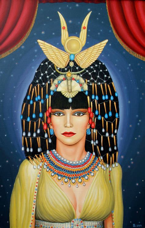 Original Large Oil Painting Cleopatra Modern Gold Framed Oil On