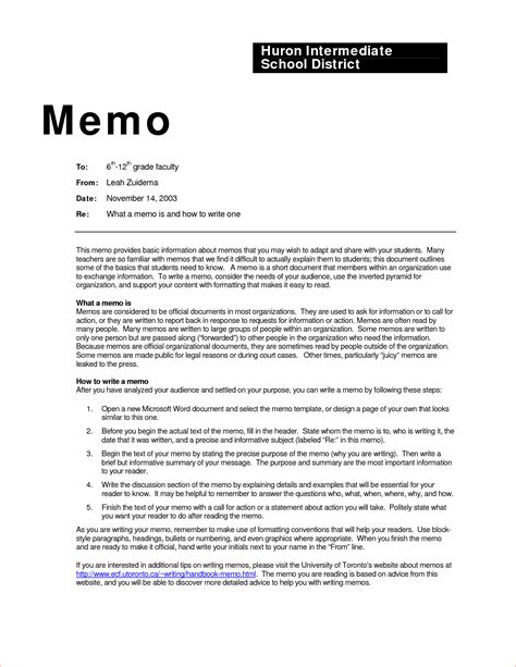 business memo examples inter office sample