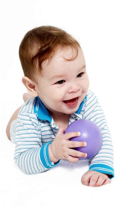 Little Boy With An Apple On A Light Background Stock Photo Image Of