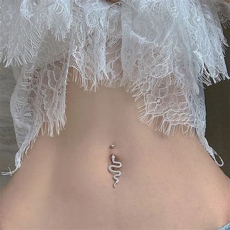 Snake Belly Button Ring Sterling Silver Belly Button Etsy