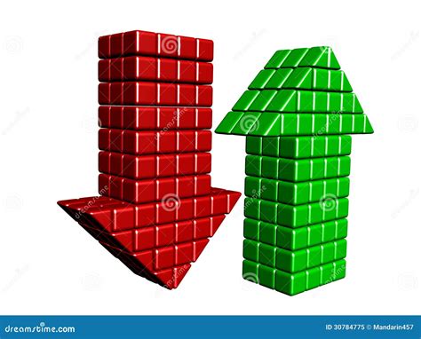 Increase And Decrease Glossy Arrow Icon Emblems Royalty Free Stock