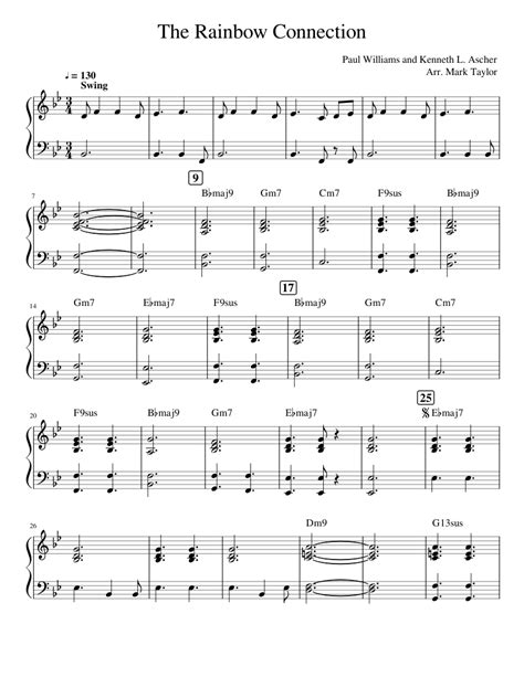 Rainbow Connection Piano Sheet Music The Rainbow Connection Sheet Music