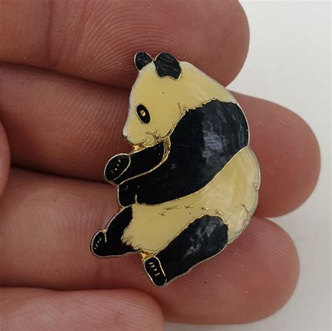 Panda Pin Vintage Pin Colelctor T Idea Panda Bear Pin Etsy