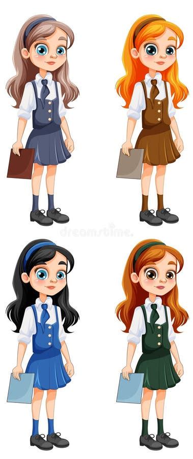Cartoon Girl School Uniform Stock Illustrations 8141 Cartoon Girl