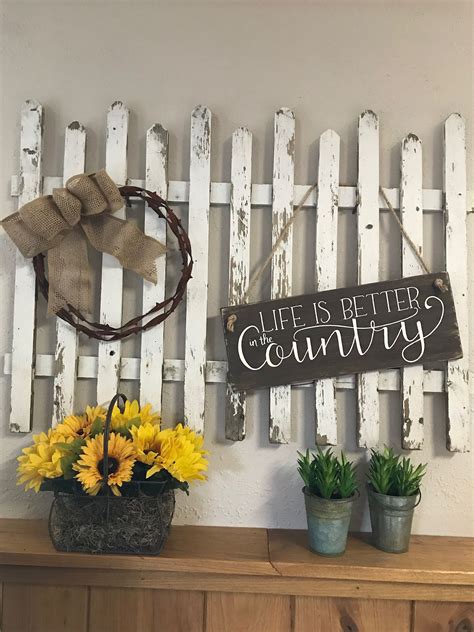 Picket Fence Wall Decor Picket Fence Crafts Fence Decor Picket