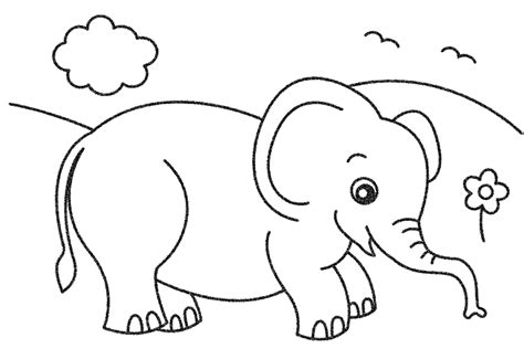 Mewarnai Gambar Gajah Untuk Anak Tk Imagesee