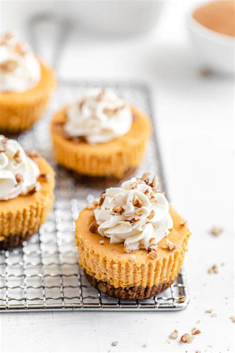 Mini Pumpkin Cheesecakes With Cream Cheese Whipped Cream ~ Recipe