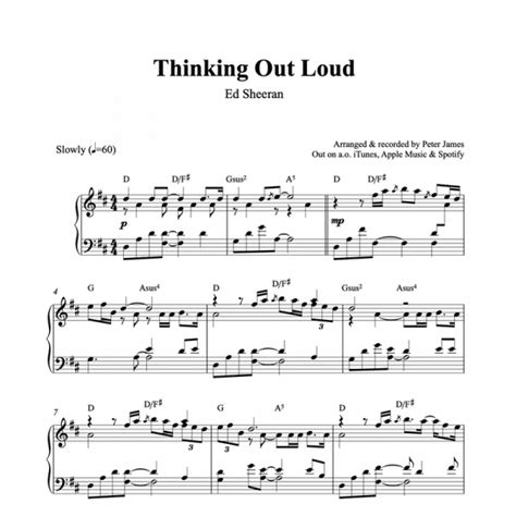 Thinking Out Loud Ed Sheeran Piano Sheet Music Pdf