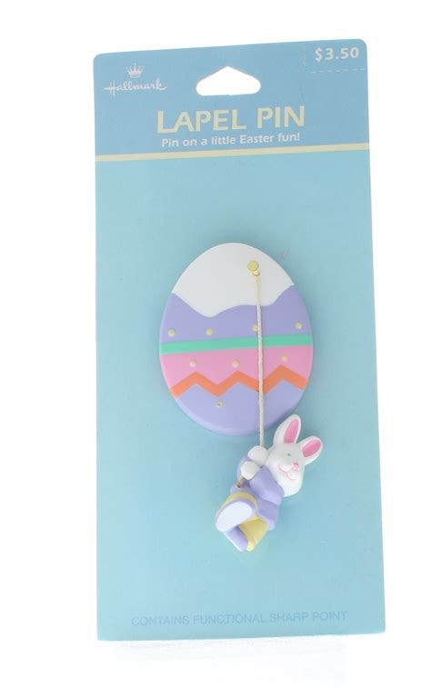 Hallmark Easter Pin Easter Bunny Rabbit Dangling From An Egg