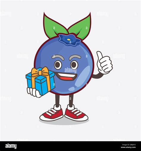 An Illustration Of Blueberry Fruit Cartoon Mascot Character With T