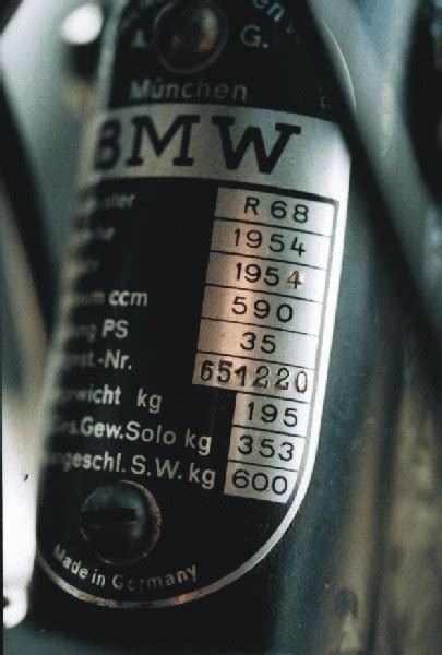 Section i wmi world manufacturer identifier). BMW motorcycle VIN info - Duane Ausherman BMW motorcycles