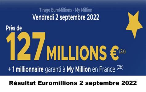 Euromillions Résultat Et Rapport Des Gains Du Tirage Euromillion - Résultat Euromillions 2 septembre 2022 tirage FDJ Midi et Soir
