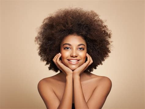 premium photo beauty portrait of african american girl with afro hair