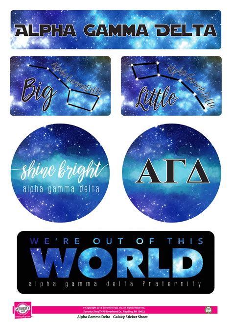 Alpha Gamma Delta Galaxy Stickers Sororityshop