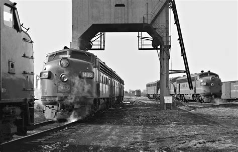 Chicago And Eastern Illinois Railroad Diesel Locomotives Resting Beneath