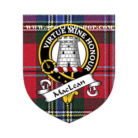 Maclean Clan Crest Tartan Whisky Glass Scottish Shop Macleods