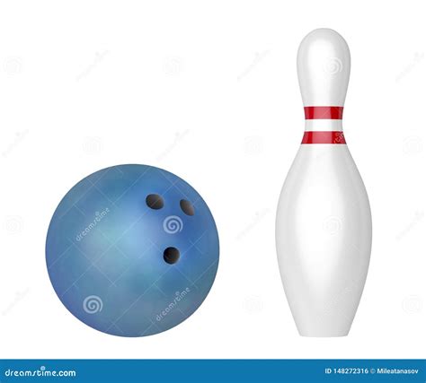 Blue Bowling Ball And Pin Stock Illustration Illustration Of Game