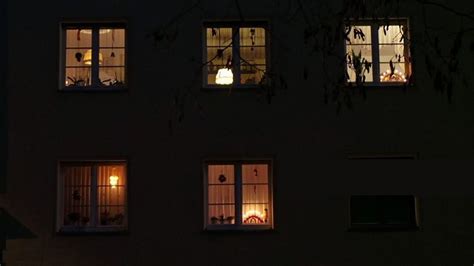 Illuminated House Windows At Night Dark House Picture Light House Front