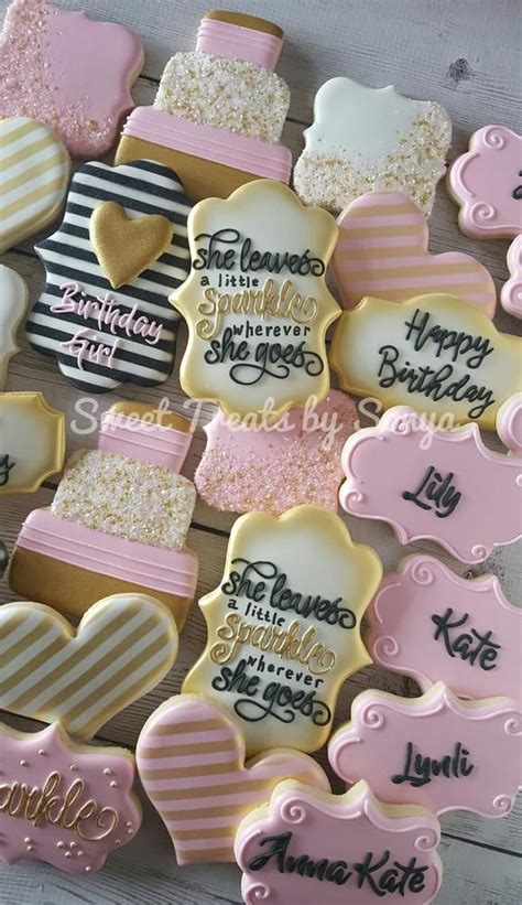 You use the same cookie cutter to cut out the rolled fondant and apply it to the cookie with a little bit of corn syrup. Sparkle! Birthday Cookies | Happy birthday cookie ...