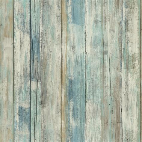 Roommates Blue Distressed Wood Peel And Stick Wall Décor Wallpaper 2