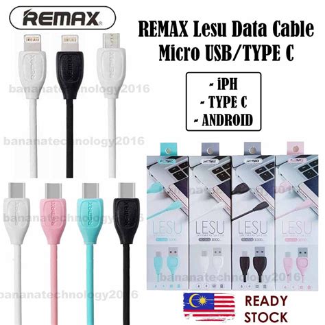 Ready Stock 100 Original Remax Lesu USB Data Charging Cable