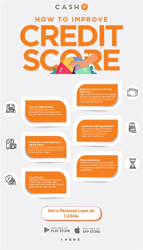 Building And Improving Credit Score Infographic Cashe