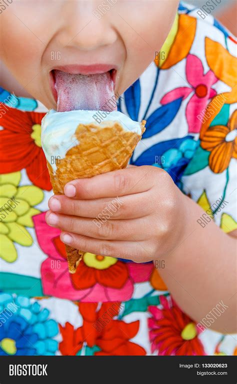 Licking Ice Cream Cone Image And Photo Free Trial Bigstock