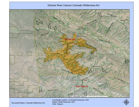 Gis Map Dolores River Canyon Field Guide To The Colorado Wilderness
