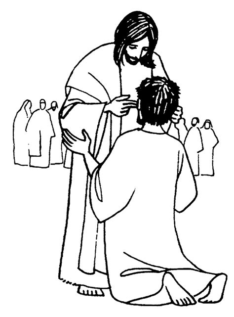 Jesus Healing The Sick Illustration Jesus Heals Jesus Coloring Pages