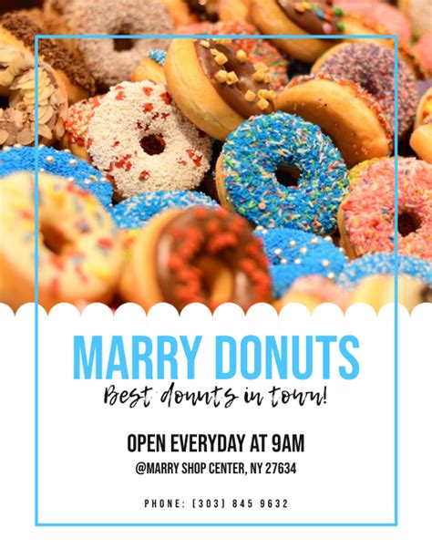 Donuts Shop Flyer Template Postermywall