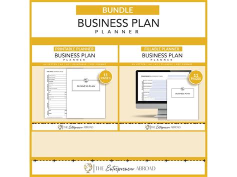 Business Plan Bundle Fillable And Printable Plan Your Business The